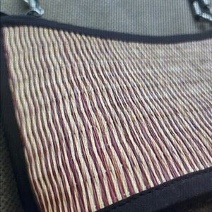 Baskets of Cambodia Woven Seagrass Scoop Handbag Boho Tatami Style Shoulder Bag